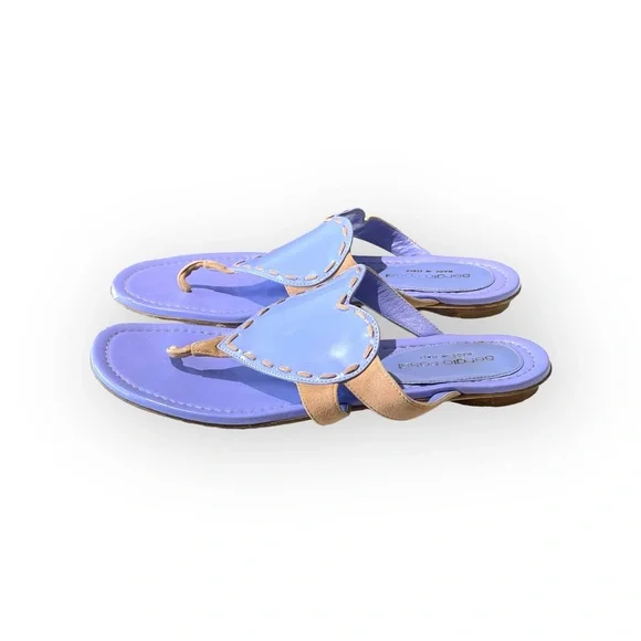 Sergio Rossi ❤︎︎ Heart Shaped Thong Leather Sandals ❤︎︎ Cornflower Blue ❤︎︎ 36 - Picture 7 of 16